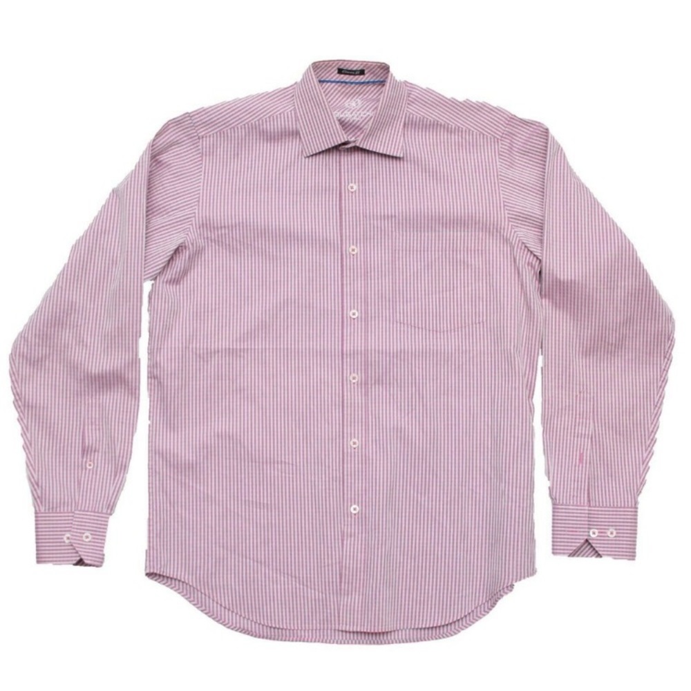 Bugatchi pink and gray micro check dress shirt